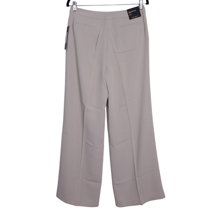 DONNA KARAN Pinstripe Wide Leg Dress Pants NWT Cobblestone Cream Women's 10P