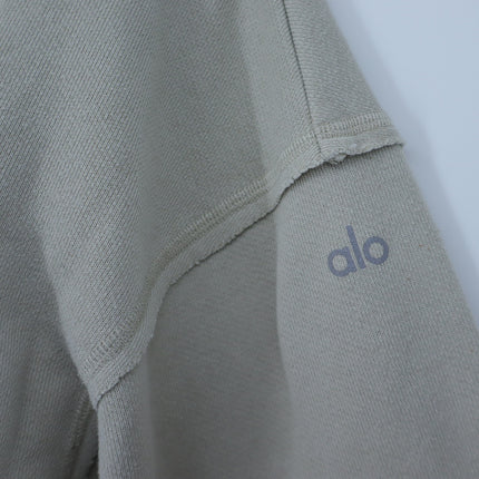 Alo Cruiser Hoodie Sweatshirt Cropped Full Zip Light Sage French Terry Women's S