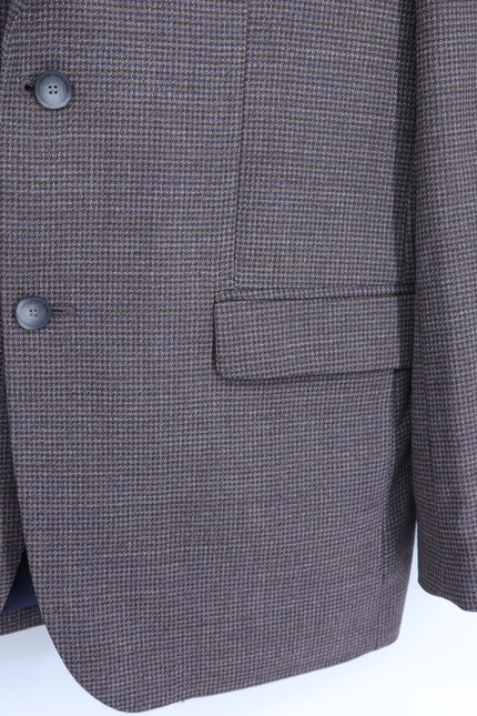 JOS. A. BANK Traveler Tailored Fit Sport Coat Brown Navy Houndstooth Men's 42L
