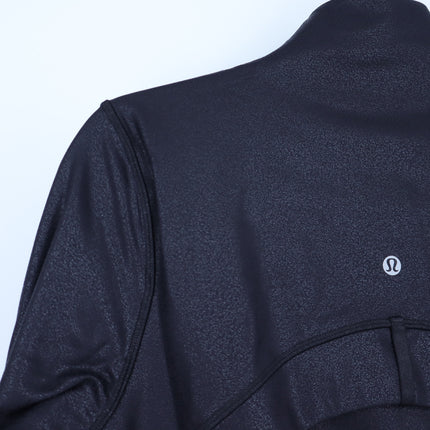Lululemon Spark Define Jacket Black Luminosity Foil Print Full Zip Women's 8