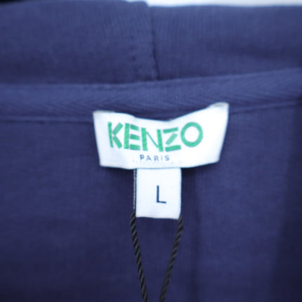 Kenzo Logo Hoodie Sweatshirt NWT Blue Embroidered Graphic Pullover Men's L