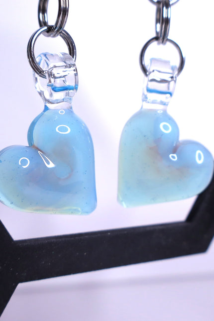 GLASSWEAR STUDIOS Handmade Caribbean Blue Heart Weights 10g/2.5mm Hangers