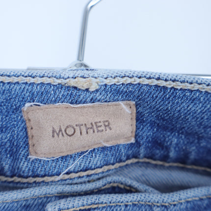 Mother The Dazzler Ankle Fray Jeans Blue Riding The Cliffside Women's 25