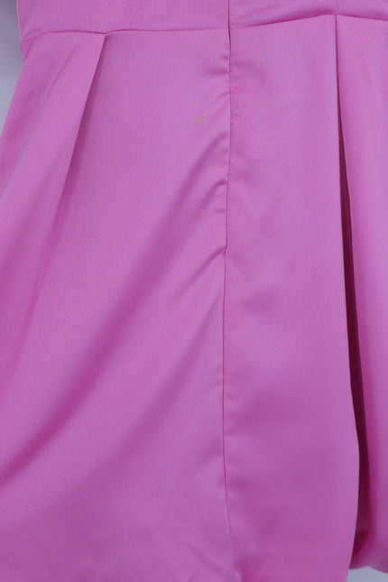 ATOIR Lost To The Night Dress Pink Fuchsia Mini Balloon Hem Puff Sleeve Womens 4