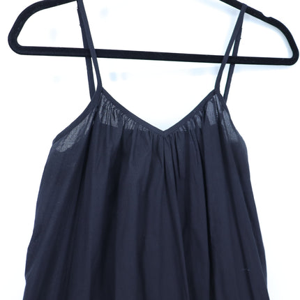 Mille Slip Maxi Dress Black Frill Hem Strappy Sleeve Summer Casual Women's XXS