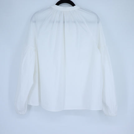 SEZANE Nerissa Button Up Shirt Ecru White Oragnic Cotton Poplin Women's 40/US 8