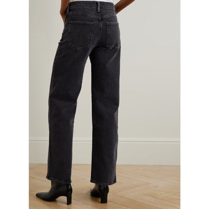 AGOLDE Harper Wide Leg Jeans Radius Black Mid Rise Zip Fly Women's 24