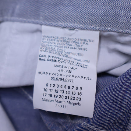 MAISON MARTIN MARGIELA MM6 Patchwork Linen Shorts Blue Casual Women's 38/US 6