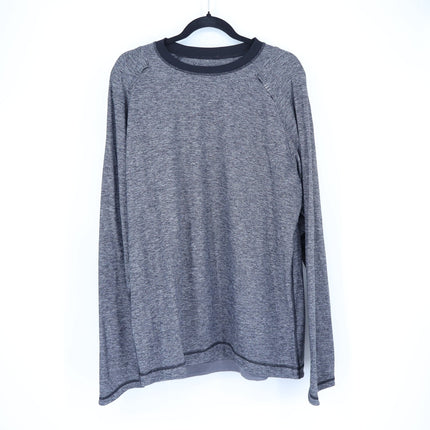 Lululemon Pacific Run Knit Top Black Heathered Crew Neck Activewear Men's XL
