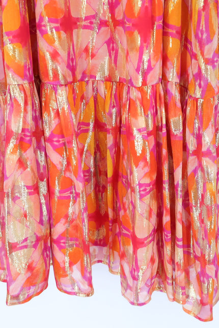 MARIE OLIVER Alice Maxi Dress NWT Guava Pink Metallic Sleeveless Women's M