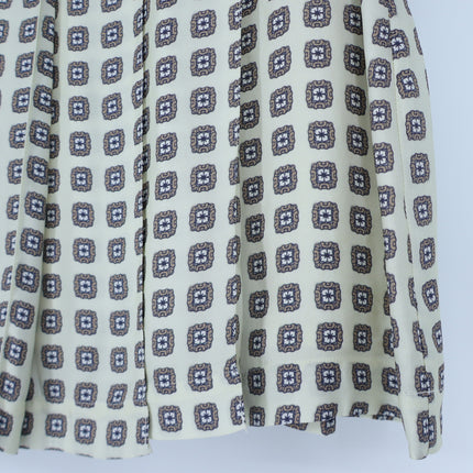 J. Crew Pleated Prep Skirt Ivory Foulard Print NWT Belted Satin Women's 00