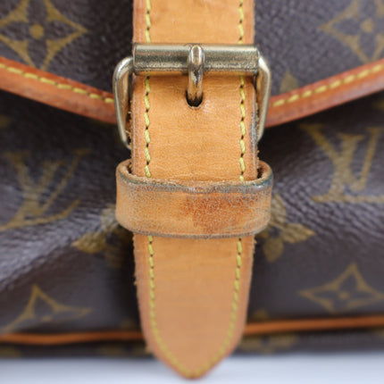 Louis Vuitton Saumur Saddle Bag Brown Leather Monogram Crossbody