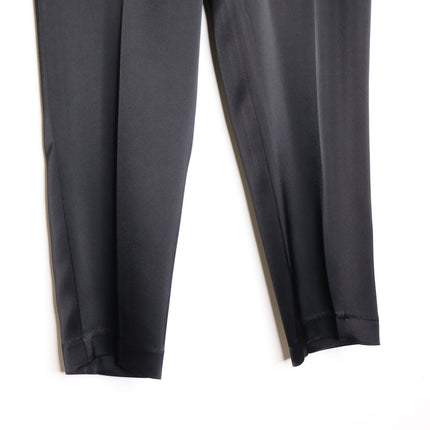 ESCADA High Waist Satin Pull On Trousers Taper Leg Ankle Black Women's 38 US 8