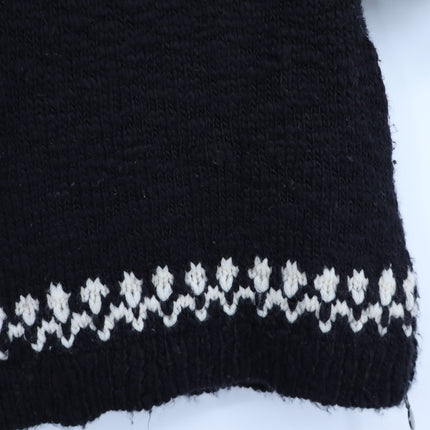 Moncler Maglione Tricot Girocollo Sweater Black and White Short Sleeve Women's S