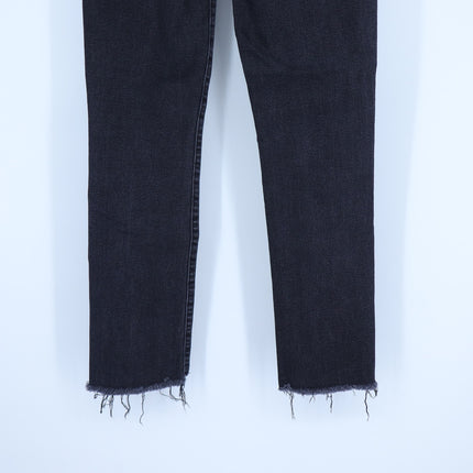 Mother Rascal Ankle Snippet Jeans Nighthawk Black Slim Straight Leg Women's 23