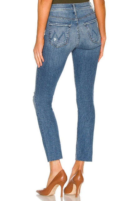 MOTHER Blue Dazzler Ankle Fray Jeans Mid Rise Weekend Warrior Women's 29