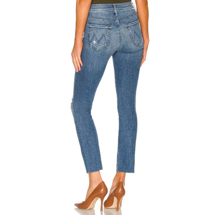 MOTHER Blue Dazzler Ankle Fray Jeans Mid Rise Weekend Warrior Women's 29