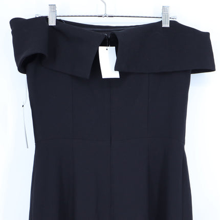 Laundry by Shelli Segal Off Shoulder Gown Black NWT A Line Maxi Dress Women's 4
