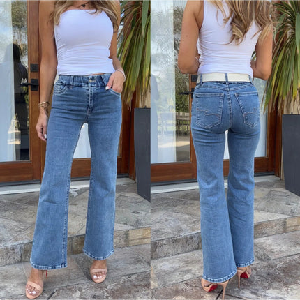 Bevy Flog Amy Denim Light Wash Bootcut Jeans Blue Stretch Zip Fly Women's 29