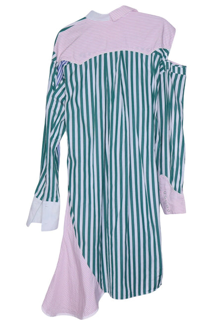 SACAI Asymmetric Patchwork Art-To-Wear Lagenlook Shirt Dress Women's 4/US 12