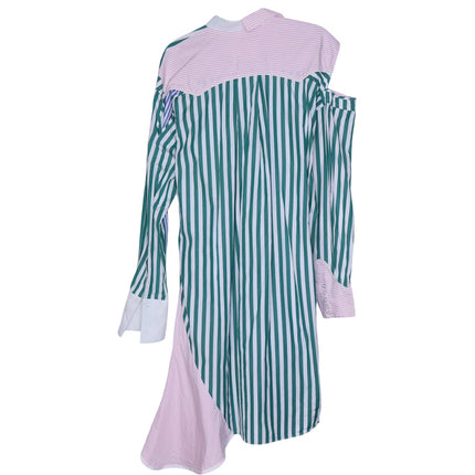 SACAI Asymmetric Patchwork Shirt Dress Art-To-Wear Lagenlook Women's 4/US 12