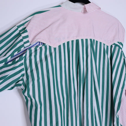 SACAI Asymmetric Patchwork Shirt Dress Art-To-Wear Lagenlook Women's 4/US 12