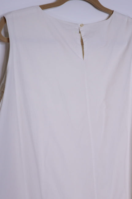 CHEZ VIDALENC Oversized Balloon Shift Dress White Sleeveless Women's 3/ US 6-8