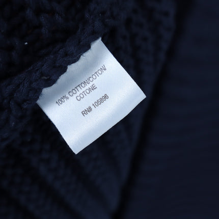 Worth New York Ribbed Open Cardigan Navy Blue Hooded Short Sleeve Women's XSP