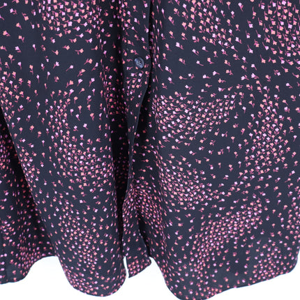 Kate Spade Meadow Shirtdress Black Floral Smocked Back Short Sleeve Women's 8