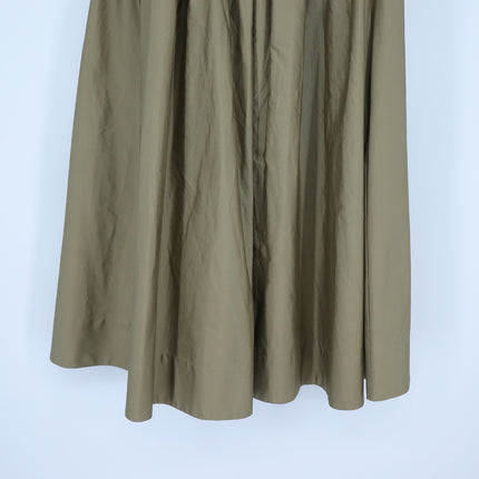 Nordstrom Smocked Cotton Midi Skirt Olive Green A-Line Pull On Women's XS