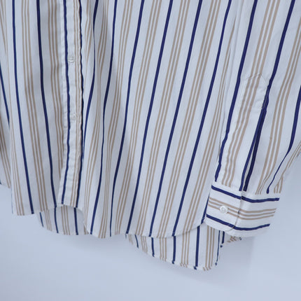 Frank & Eileen Joedy Boyfriend Shirt White Multi Stripe Button Up Women's L