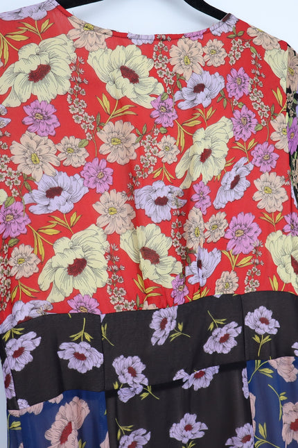 MAEVE Gardenia Wrap Dress Multicolored Floral NWT Long Sleeve Women's 8