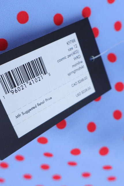 KATE SPADE Spring Time Dot Skirt NWT Midi Cosmic Zen Lavender Red Women's 12