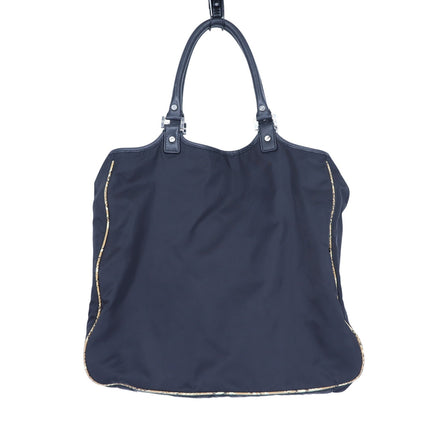 TORY BURCH Black Nylon Tote Bag Reptile Contrast Packable Travel Purse Beachwear