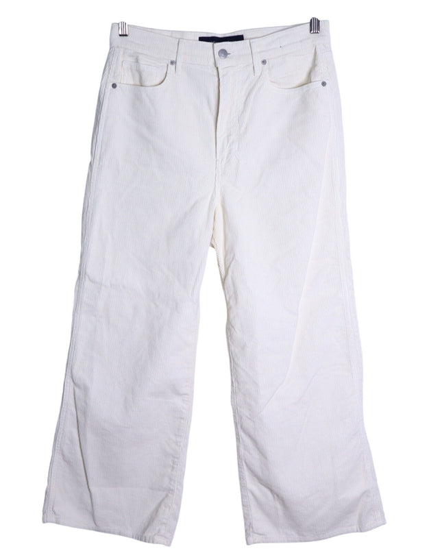 VERONICA BEARD Taylor Wide Leg Crop Pants Ecru Corduroy High Rise Women's 30