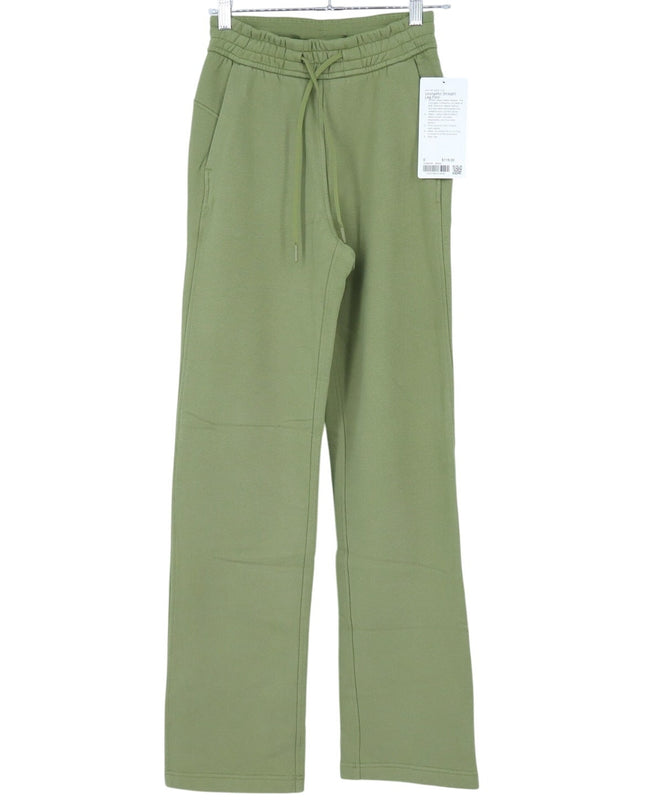 Lululemon Loungeful Pant Bronze Green NWT Straight Leg Fleece Stretch Women's 0