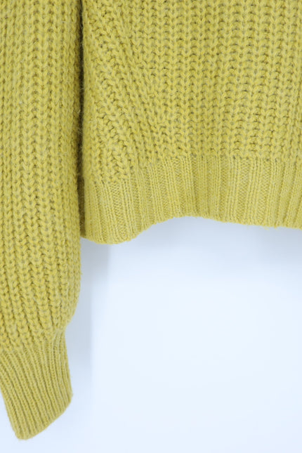 ELEVEN SIX Chunky Knit Sara Cardigan Sweater Joy Yellow Alpaca Blend Women's M/L
