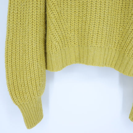 ELEVEN SIX Chunky Knit Sara Cardigan Sweater Joy Yellow Alpaca Blend Women's M/L