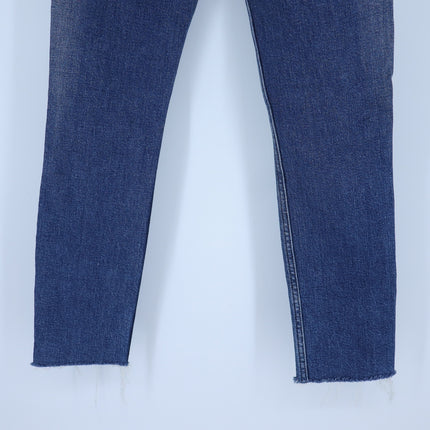 RE/DONE 90's Ankle Crop Jeans Blue Dusk Destroy High Rise Stretch Women's 25
