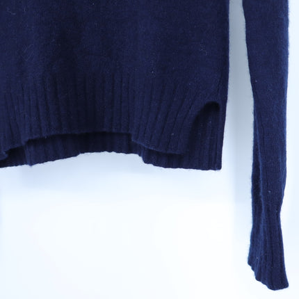 Minnie Rose Cashmere 9gg Pullover Sweater Navy Blue Shrunken Crew Women's S