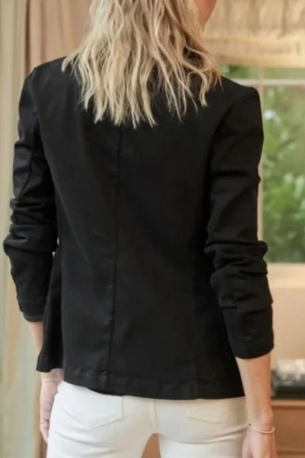 FRANK & EILEEN Dublin Open Blazer Black Long Sleeves Unlined Women's S