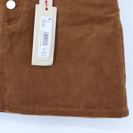 Alice + Olivia Joss Corduroy Mini Skirt Brown NWT Button Fly Women's 26