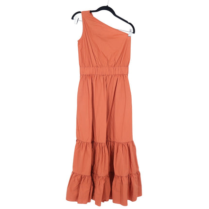 Cara Cara One Shoulder Tiered Maxi Dress Burnt Orange Cotton Women's S