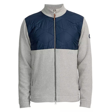Holebrook Sweden Sigvard Full Zip Jacket Gray Navy Quilted Windproof Men's L