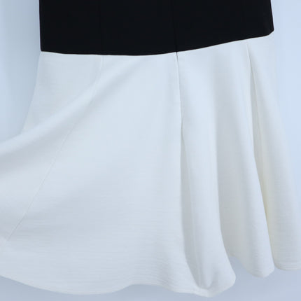 TIBI Colorblock Tank Dress Black and White Round Neck Sleeveless Women's 4
