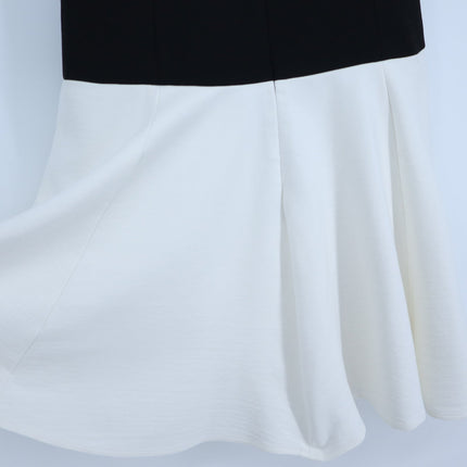 TIBI Colorblock Tank Dress Black and White Round Neck Sleeveless Women's 4