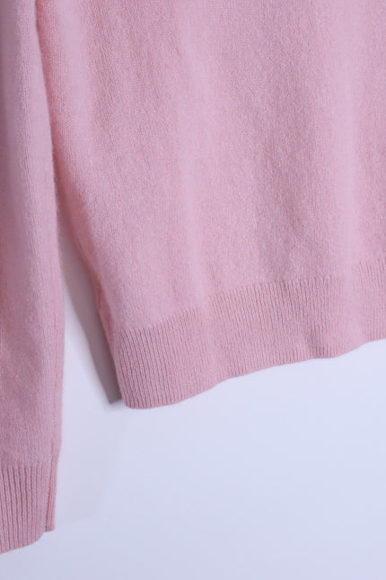 TUCKERNUCK Cashmere V Neck Sweater Soft Pink Long Sleeve Women's M