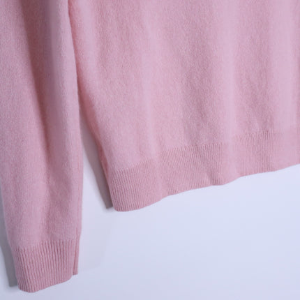 TUCKERNUCK Cashmere V Neck Sweater Soft Pink Long Sleeve Women's M
