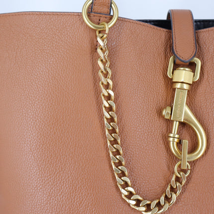 Rebecca Minkoff Megan Tote Caramello Tan Leather Antique Brass Large Bag