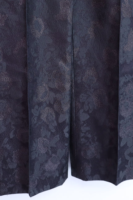 VERA WANG Brocade Silk Dress Pants Floral Black and Silver Women's 0